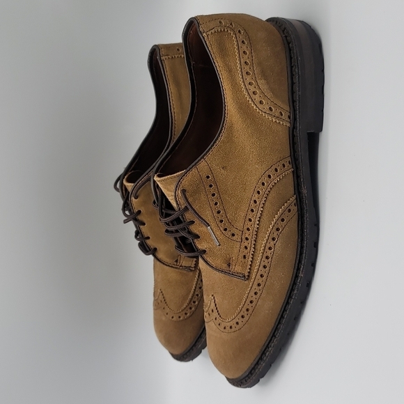 Allen Edmonds Schanutal Brown Nutmeg Suede wingtip Oxfords Men's 9 D - Picture 1 of 7